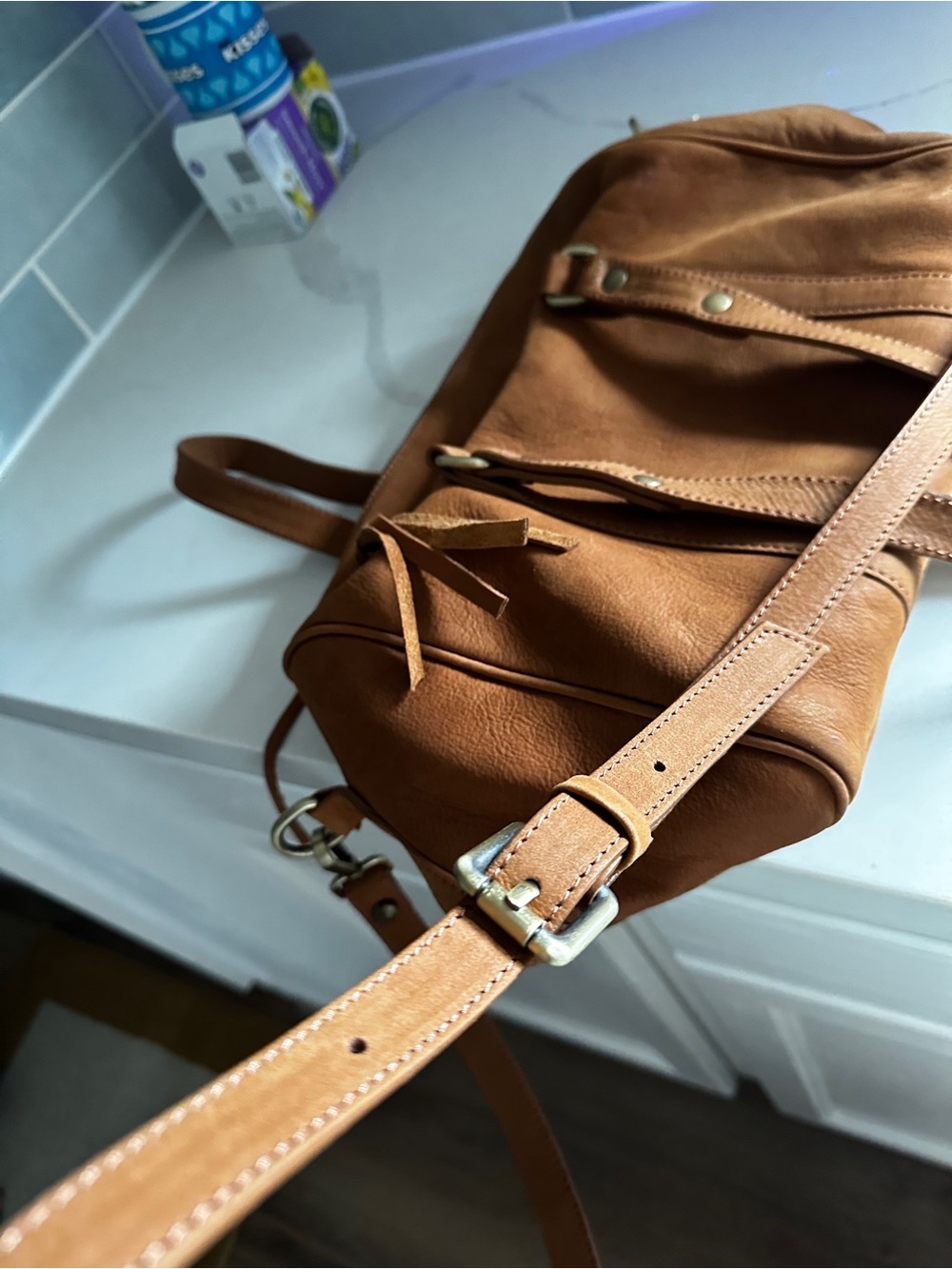 Sundance Leather Satchel in Cognac Brown - Picture 13 of 13